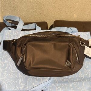 lululemon athletica brown walnut crunch with gold Belt Bag XL